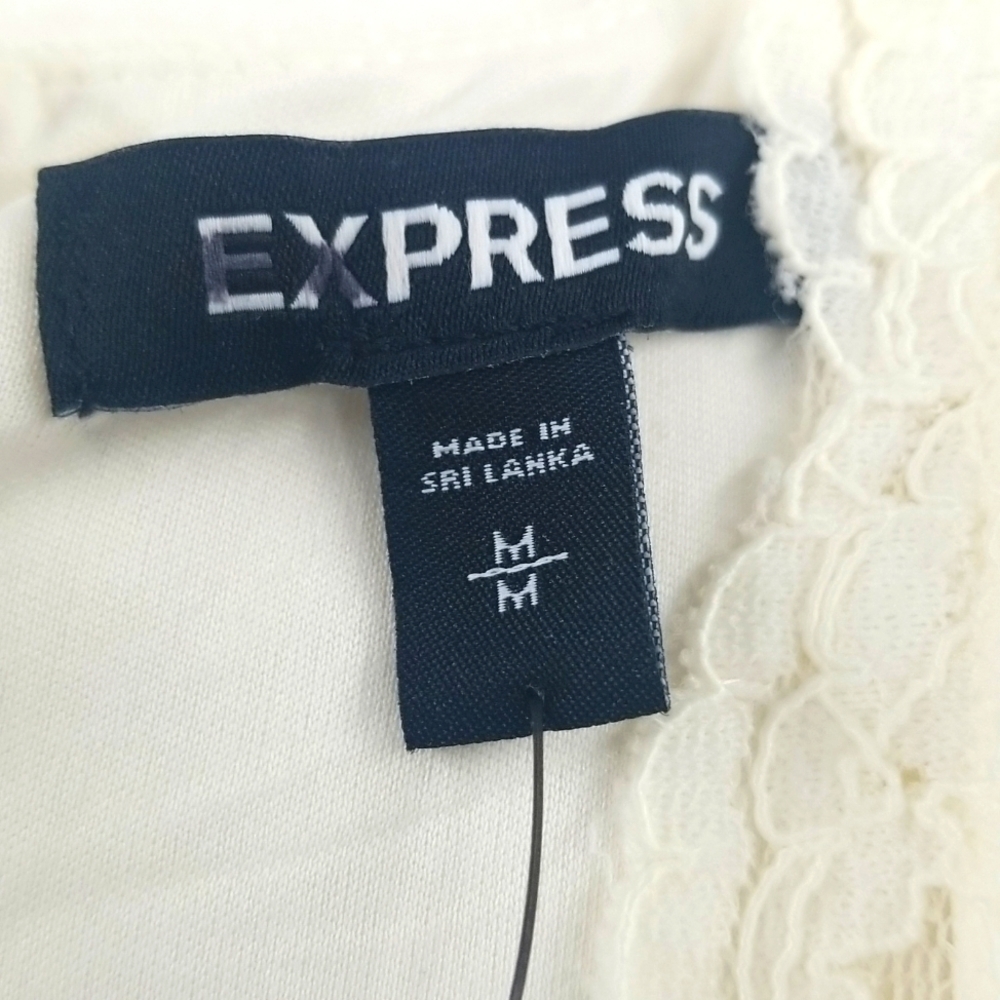 Express Cream Jumpsuit Lace Top Spaghetti Straps & Pockets Jumpsuit - Picture 3 of 15